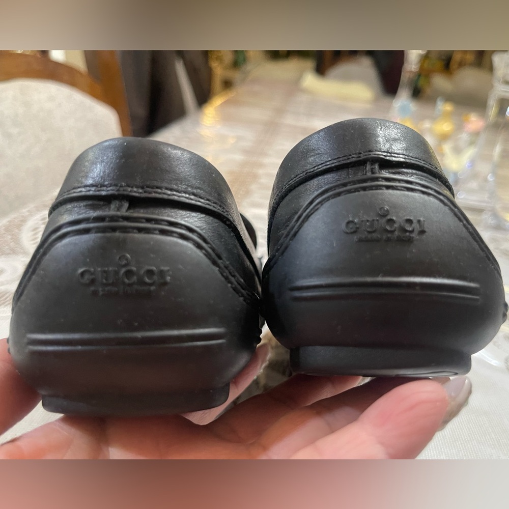 Gucci Black Leather Loafers with Horsebit Gold Hardware - Picture 11 of 11